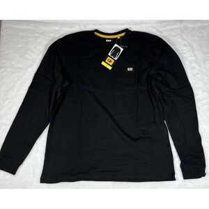 Caterpillar CAT Mens Long Sleeve Workwear Pocket Tee Shirt Black S 1537424 New